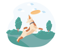 پیش‌نمایش فایل dog-catching-disc-in-garden-4379659 از پک مردم همراه حیوان خانگی