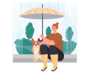 پیش‌نمایش فایل girl-sitting-with-her-dog-in-park-4379660 از پک مردم همراه حیوان خانگی