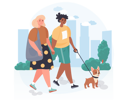 پیش‌نمایش فایل girls-walking-together-in-park-4379673 از پک مردم همراه حیوان خانگی