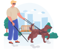 پیش‌نمایش فایل dog-helping-blind-man-in-garden-walk-4379629 از پک معلولیت و توان‌یابی