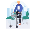 پیش‌نمایش فایل handicapped-man-walking-with-help-of-walker-4379630 از پک معلولیت و توان‌یابی