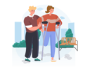 پیش‌نمایش فایل the-man-helps-the-disabled-lady-to-walk-4379626 از پک معلولیت و توان‌یابی
