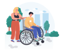 پیش‌نمایش فایل the-woman-walks-the-disabled-man-to-the-walker-4379627 از پک معلولیت و توان‌یابی