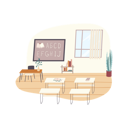 پیش‌نمایش فایل english-class-4375458 از پک فضای داخلی مدرسه