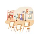 پیش‌نمایش فایل painting-class-4375456 از پک فضای داخلی مدرسه