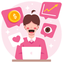 پیش‌نمایش فایل businessman-got-impression-insight-and-traffic-in-social-media-8670935 از پک بازاریابی جوالین