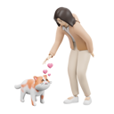 پیش‌نمایش فایل girl-playing-with-pet-8037890 از پک کاراکتر زن