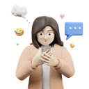 پیش‌نمایش فایل girl-surfing-on-mobile-8037866 از پک کاراکتر زن