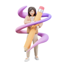 پیش‌نمایش فایل woman-holding-pencil-8037916 از پک کاراکتر زن