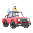 پیش‌نمایش فایل couple-riding-beach-car-8365573 از پک تعطیلات تابستانی