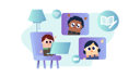 پیش‌نمایش فایل group-chat-friends-at-home-4035313 از پک بازگشت به مدرسه پس از کووید