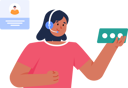 پیش‌نمایش فایل call-center-with-woman-and-chat-for-customer-7217557 از پک خدمات مشتری