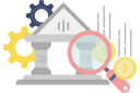 پیش‌نمایش فایل bank-building-and-magnifying-glass-10303883 از پک مالی