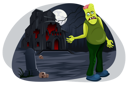 پیش‌نمایش فایل man-with-zombie-costume-walking-2761955 از پک هالووین
