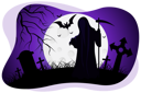 پیش‌نمایش فایل scary-demon-standing-in-graveyard-2761970 از پک هالووین