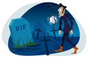پیش‌نمایش فایل scary-man-walking-in-graveyard-2761958 از پک هالووین