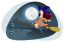 پیش‌نمایش فایل witch-flying-on-broom-2761957 از پک هالووین