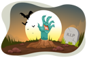 پیش‌نمایش فایل zombie-hand-coming-out-of-grave-2761973 از پک هالووین