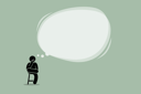پیش‌نمایش فایل thinking-man-sitting-on-a-chair-with-a-big-empty-bubble-cloud-1841687 از پک حباب
