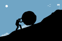 پیش‌نمایش فایل a-strong-man-pushing-a-big-rock-up-the-hill-to-reach-the-goal-on-top-1841740 از پک کسب و کار