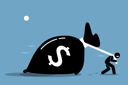 پیش‌نمایش فایل man-pulling-a-big-bag-of-money-1841808 از پک کسب و کار