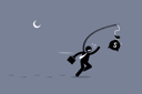 پیش‌نمایش فایل oblivious-man-chasing-a-bag-of-money-1841809 از پک کسب و کار