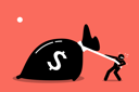 پیش‌نمایش فایل a-man-is-struggling-to-pull-a-big-bag-of-money-because-it-is-too-heavy-1841831 از پک کسب و کار