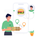 پیش‌نمایش فایل young-man-is-delivering-food-at-given-location-10180380 از پک سفارش غذا