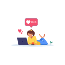 پیش‌نمایش فایل girl-getting-love-on-social-media-11581607 از پک افراد با شبکه‌های اجتماعی