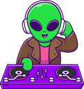 پیش‌نمایش فایل alien-playing-dj-electronic-music-10506490 از پک بیگانه