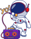 پیش‌نمایش فایل astronaut-singing-with-microphone-and-speaker-11041663 از پک فضانورد