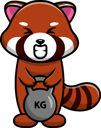 پیش‌نمایش فایل red-panda-lifting-fitness-ball-11203338 از پک حیوان در حال بلند کردن دمبل