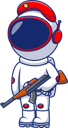 پیش‌نمایش فایل army-astronaut-holding-gun-11313322 از پک فضانورد