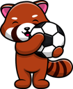 پیش‌نمایش فایل red-panda-holding-soccer-ball-11423566 از پک حیوان