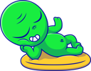 پیش‌نمایش فایل alien-lying-on-pillow-11733919 از پک بیگانه