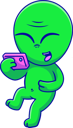پیش‌نمایش فایل alien-playing-handphone-11733921 از پک بیگانه