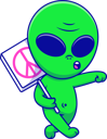 پیش‌نمایش فایل alien-walking-with-peace-sign-11733923 از پک بیگانه