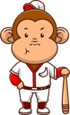 پیش‌نمایش فایل baseball-player-monkey-holding-baseball-bat-11989316 از پک میمون