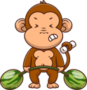 پیش‌نمایش فایل monkey-doing-weight-lifting-with-melons-11989319 از پک میمون