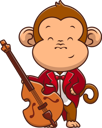 پیش‌نمایش فایل monkey-holding-double-bass-11989318 از پک میمون