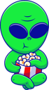 پیش‌نمایش فایل alien-sit-and-eating-a-popcorn-12122273 از پک غذای بیگانه