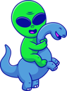 پیش‌نمایش فایل alien-riding-brontosaur-12189239 از پک بیگانه