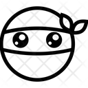 پیش‌نمایش فایل ninja-smiley-1 از پک ایموجی‌های خطی