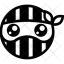 پیش‌نمایش فایل ninja-smiley از پک ایموجی‌های خطی