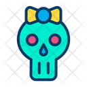 پیش‌نمایش فایل lady-skull-1 از پک هالووین – سبک خطی رنگی