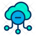 پیش‌نمایش فایل remove-cloud-47 از پک شبکه و پایگاه داده – سبک خطی رنگی