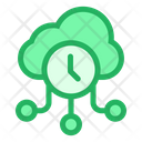 پیش‌نمایش فایل cloud-clock-5 از پک شبکه و پایگاه داده – سبک خطی تک‌رنگ
