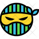 پیش‌نمایش فایل angry-ninja-3 از پک ایموجی‌های خطی رنگی