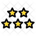 پیش‌نمایش فایل five-stars-6 از پک ایموجی‌های خطی رنگی