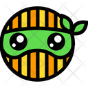 پیش‌نمایش فایل ninja-smiley-3 از پک ایموجی‌های خطی رنگی